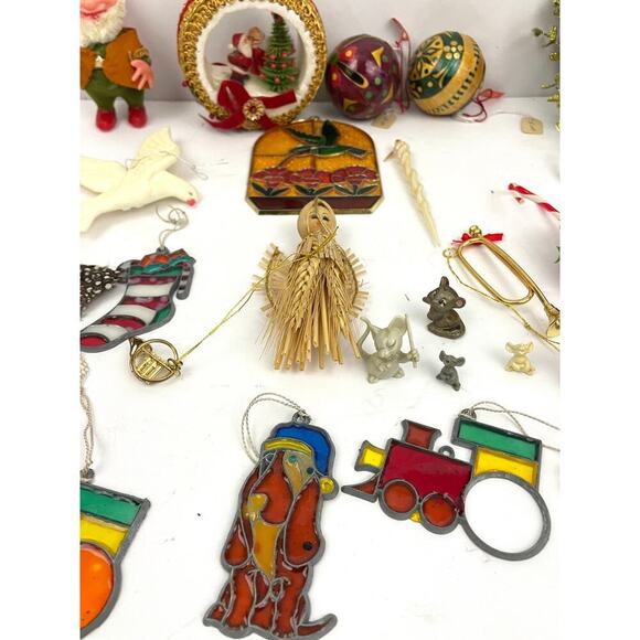 30x VTG Holiday Ornaments Christmas Wood Fabric Metal Lot Collectibles Santa - Picture 15 of 16